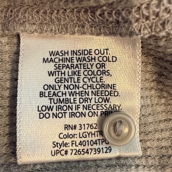 Faded Glory Womens Gray Long Sleeve Hooded Waffle Knit Henley Size Medium - Picture 5 of 9